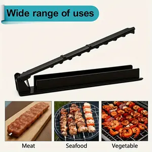 1-Piece Versatile Kebab Stamp & Barbecue Stick Maker - Manual, Food Grade ABS Plastic for Beef, Vegetables, Seafood and Sausages, Ideal for Outdoor Barbecuing and Cooking