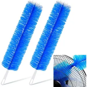 2 Pcs Cobweb Duster Bendable Fan Duster Plastic Dust Cleaner Microfiber Head Ceiling Brush Reusable Dirt Remover for Fan Air Conditioning Home Car Vents Fan Shutters(Fan Internal Clean) Household Items