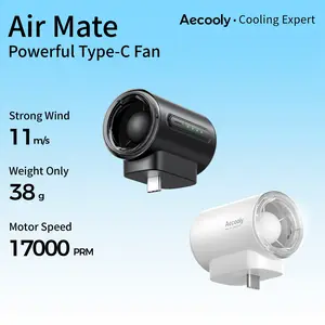 Aecooly Air Mate - Ultra-Powerful Type-C Plug-in Fan, 17,000 RPM High Speed, Compatible with iPhone, iPad, Power Bank & Tablets. Mini Portable Fan with 3 Wind Speeds, Compact & Lightweight Design – Perfect for Summer, Travel & Gifting.