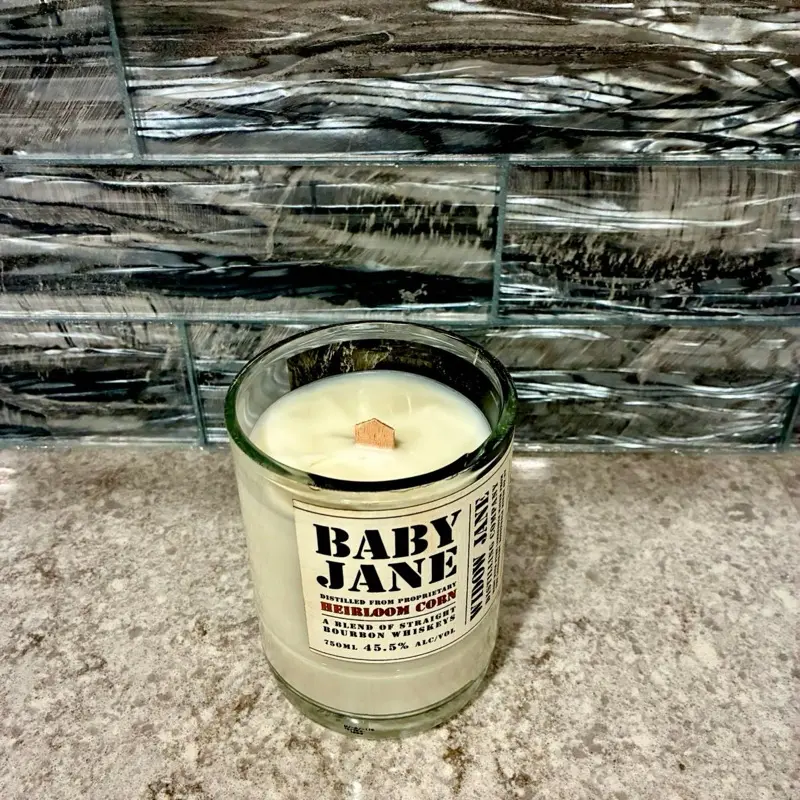 Cedar Ember – Handcrafted Bottle Candle | Cedar & Sandalwood | 14 oz Wood Wick