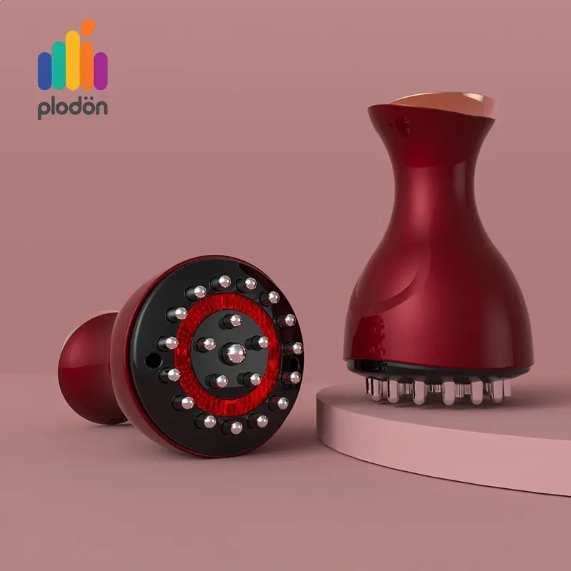 Plodon Electric Meridian Massage Brush - Adjustable, Cordless, Lightweight 35-Level Body Care Device with Soothing Heat Therapy, Microcurrent, Red Light for Daily Neck, Back, Shoulder Use