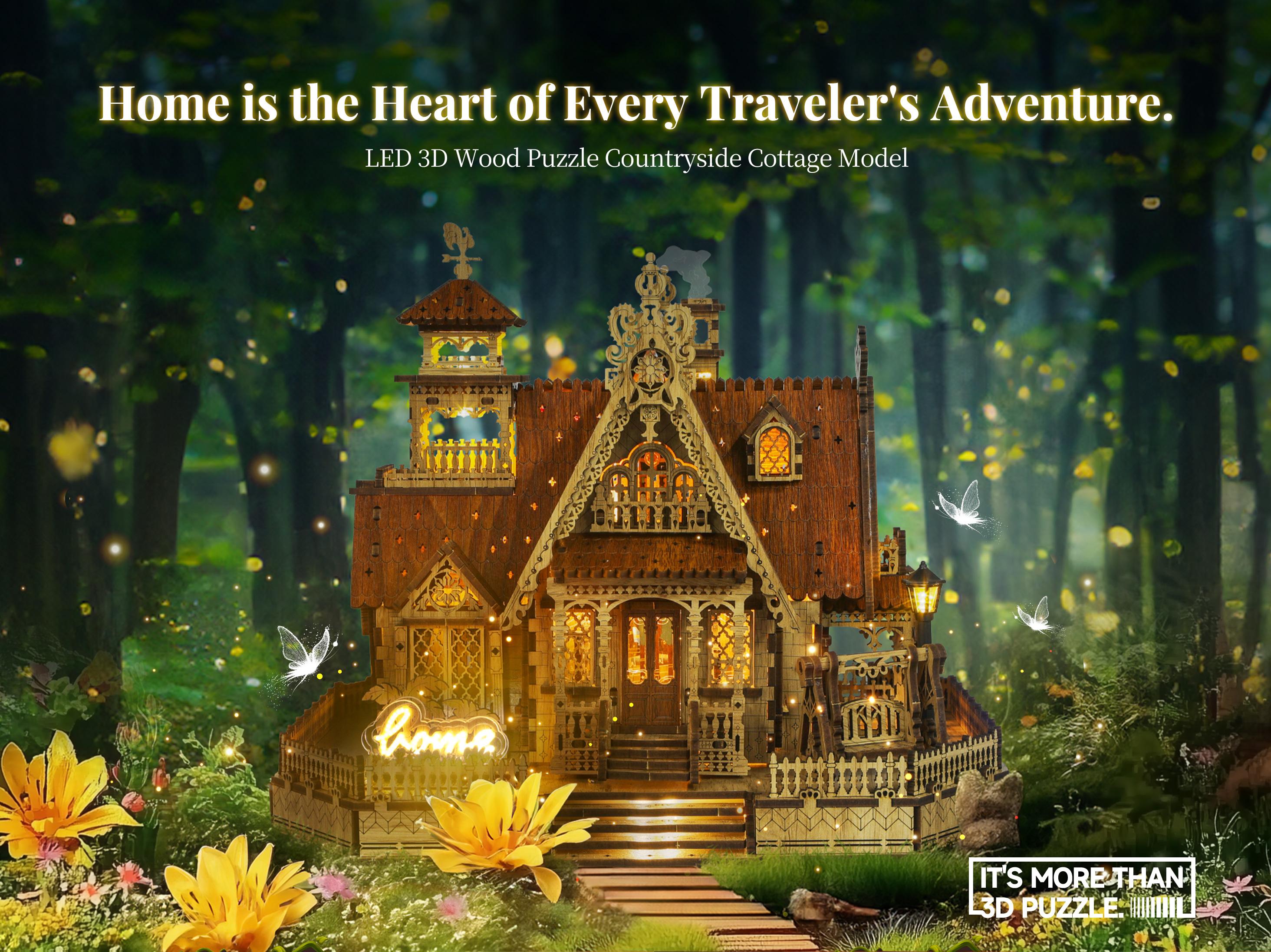 Rustic countryside cottage 3D puzzle main display