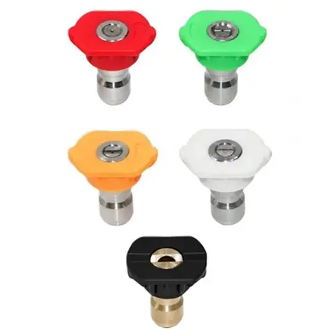 5 Pack Pressure Washer Tips , Universal Power Washer Pressure Washer Spray Nozzle Tip Set For Quick Connect 1/4" INCH Multiple Degrees (0、15、25、40、60 Soap) 4000 psi