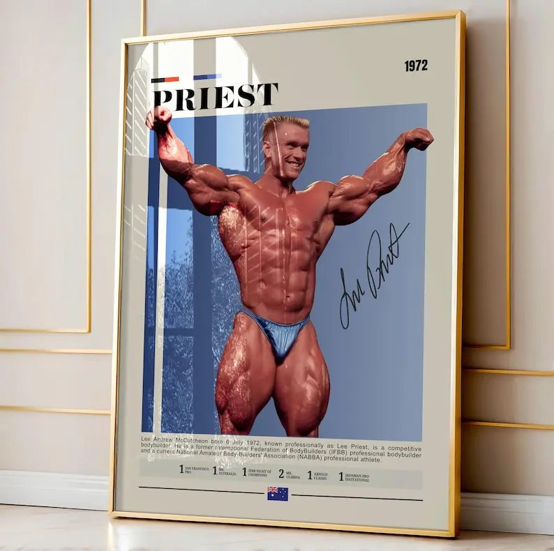 Lee Priest Gym Wall Art, Bodybuilding Motivation Poster, Sports Decor Print, Fitness Inspiration Artwork For Home Gym Or Bedroom, Perfect Gift For Bodybuilding And Workout Fans