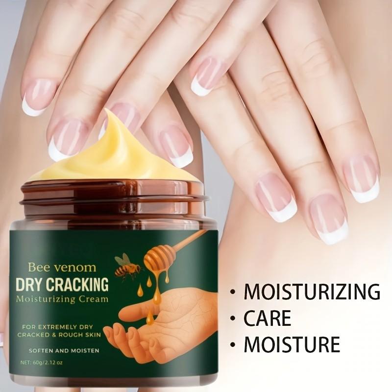 Bee Venom Moisturizing Cream for Dry Cracked Feet and Hands, Deep Hydration Softens Light Skin, Smooth and Soft