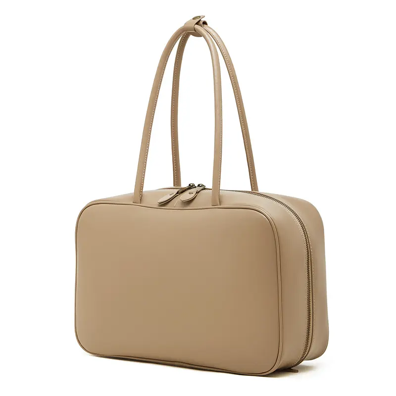 Women's 2026 Genuine Cowhide Leather Boston Bag - Retro Minimalist