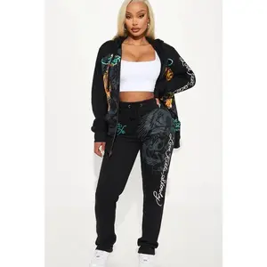 Ed Hardy Crawling Tigers Wide Leg Pant - Black 9
