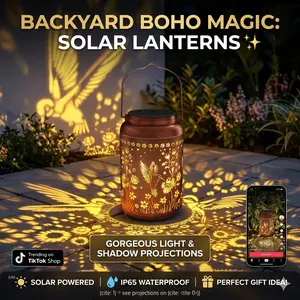 Perfect Gift for Her: Magical Hummingbird Solar Lantern, Warm Glow Decorative Hanging Light for Garden & Patio outdoor decor
