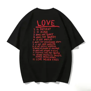 Love Is Patient Love Is Kind 1 Corinthians 13 T-Shirt | Christian Bible Verse Love Never Fails Graphic Tee | Vintage Religious Faith Print Shirt | Christian Gift for Men Women | Unisex Streetwear Casual Top