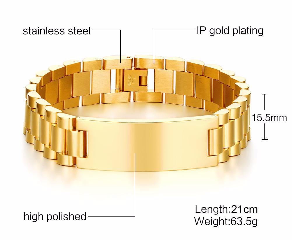 NOBLE BRACELET,MEN ROLLIE CHAIN LINK BRACELETS STAINLESS STEEL WATCHBAND WRISTBAND MEN LUXURY BAND JEWELRY