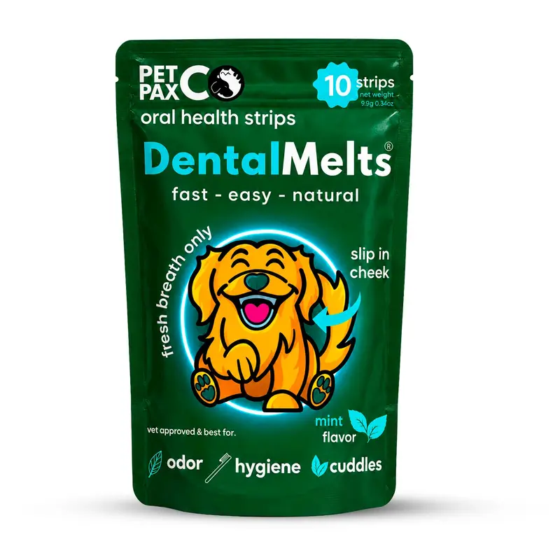 PetPax Co. Fast-Dissolving Dog Dental Strips - Daily Bad Breath Freshener & Plaque Control Treat Alternative for All Dogs