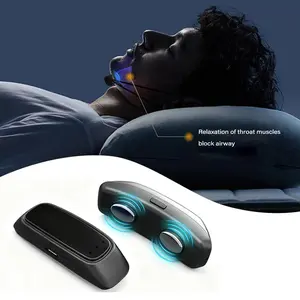 1pc Electric Throat Anti-Snoring Device EMS Pulse Stop Snore Sleep Instrument Hanging Ear Anti-Snoring Device Snoring Corrector