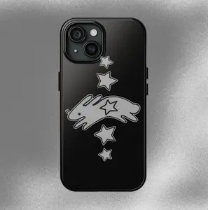 Black Star Bunny Phone Case Y2K Grunge Gothic Cute Pretty Cool Girl Gift MagSafe Case Phone - Case iP 16 15 14 13 12 11 X