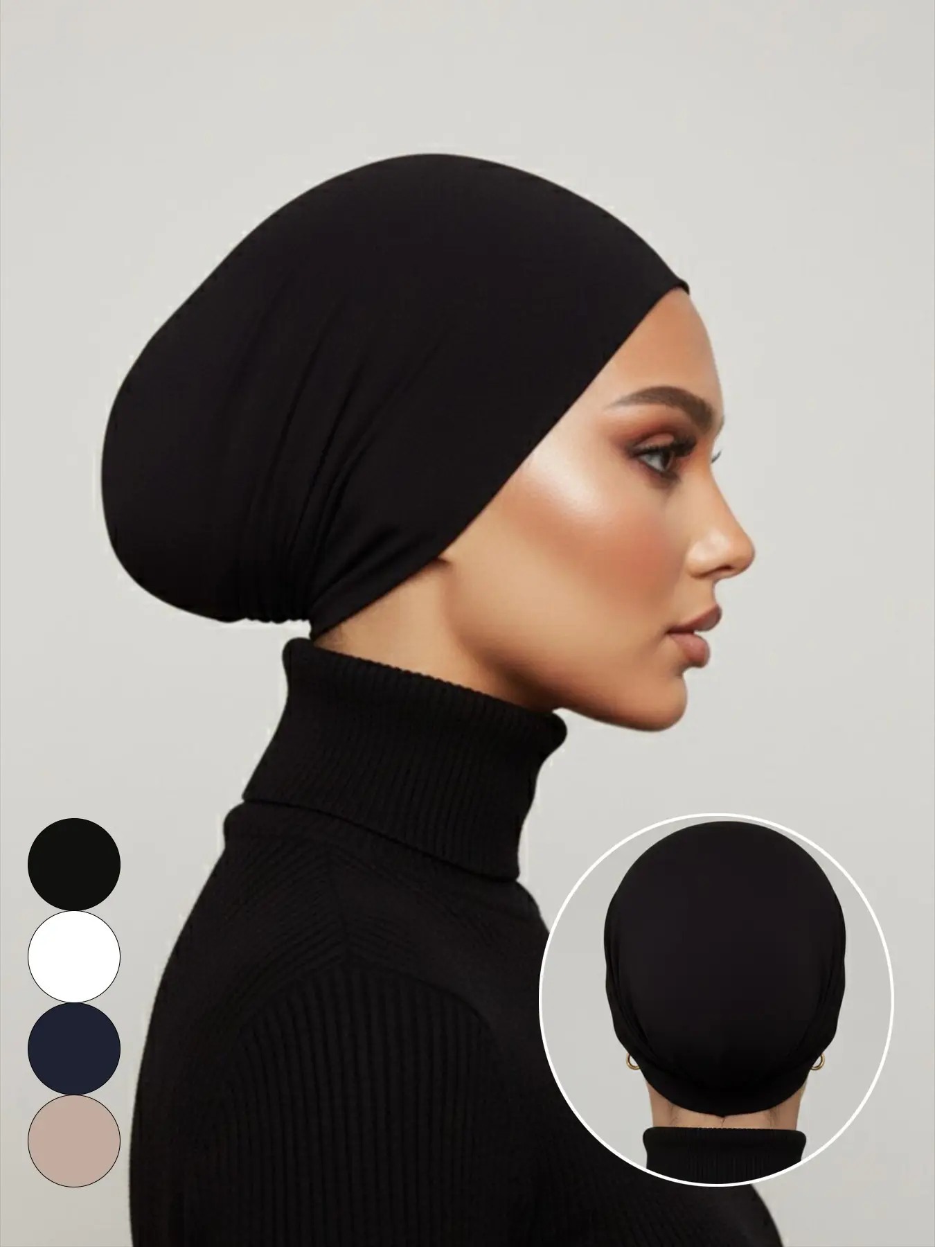 Women's Fashion Basic Flat Top Jersey Hijab, Solid Color Casual Muslim Headscarf, Lightweight Breathable Inner Hijab, Suitable for Abaya, Daily Use, All Seasons, Undercap