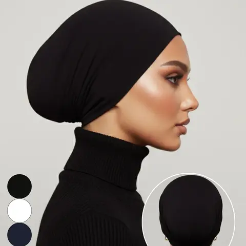 Women's Fashion Jersey Hijab, Solid Color Muslim Headscarf, Lightweight Breathable Inner Hijab, Suitable for Abaya, Daily Use, All Seasons