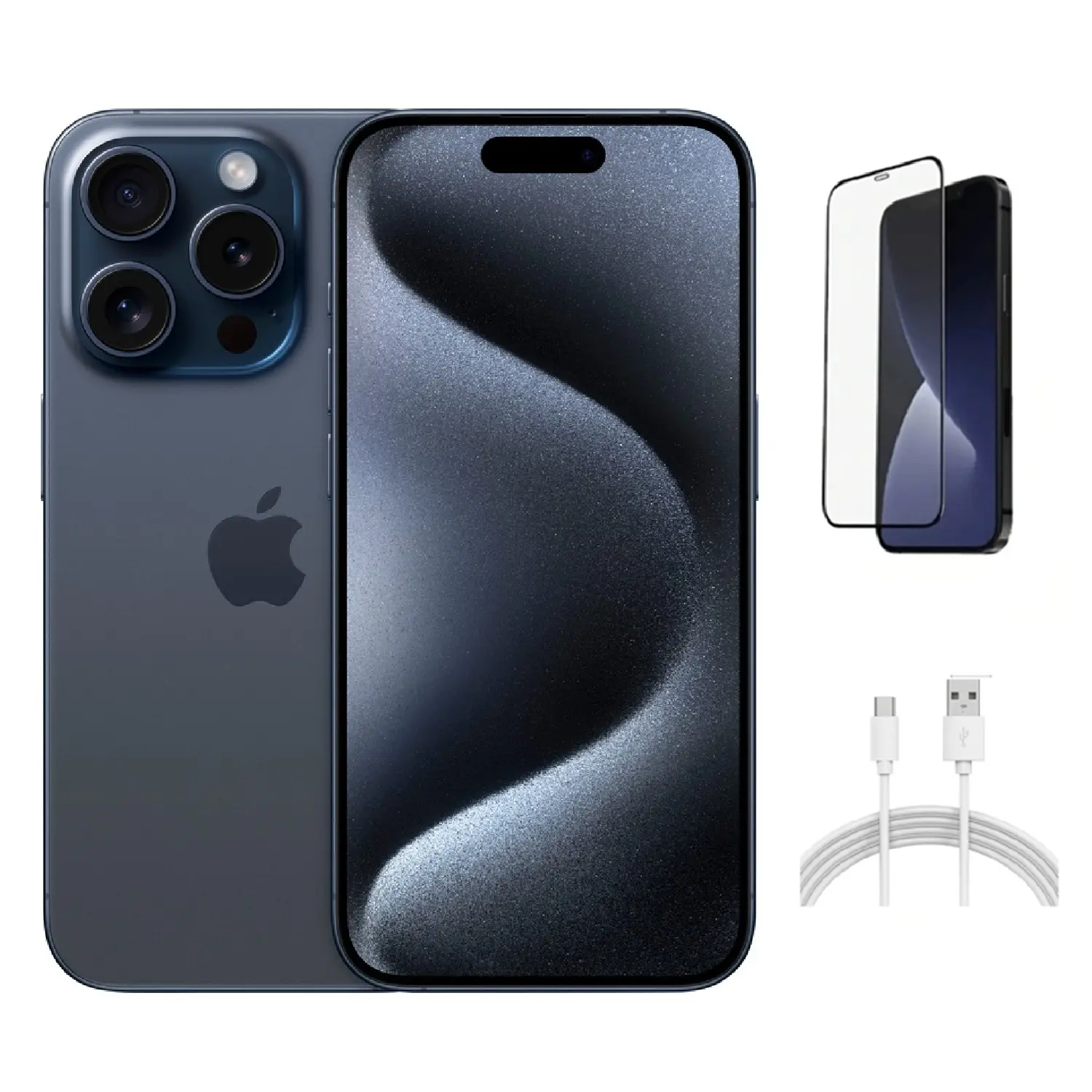 Refurbished Apple iPhone 15 Pro A2848 (Unlocked) Acceptable Condition with Pre-Installed Tempered Glass & 1 Year Warranty