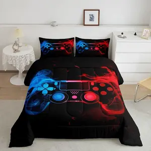 Comforter Set for Boys Gaming Bedding Sets, Gamer Comforter Sets, Kids Bedding Set,Gamer Room Decor Red Blue