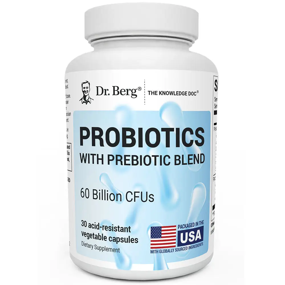 60 Billion Probiotic with Prebiotic Blend - 30 Vegetable Capsules Edible Healthcare Fitness Supplement Dietary