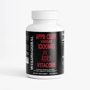 Wellura VITA CORE Organic Apple Cider Vinegar Powder with Inulin & Lactobacillus Acidophilus LA85 for Digestive Health 60 Capsules - Healthcare