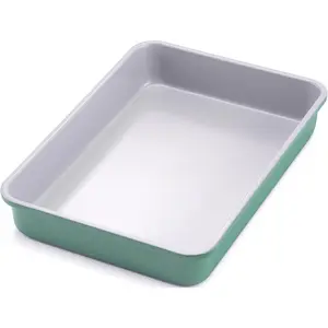 Nonstick Rectangle Baking Pan 9x13 Inch, Ceramic Coating, , Rust Resistant Aluminized Steel,  Baking Dish for Brownie Cake, Roasting, Lasagna - Rosemary