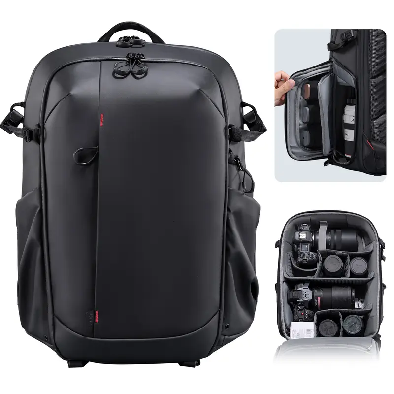 Ulanzi BP09 22L Waterproof Camera Backpack - Tripod Carrying Bag with Built-in Holder, Photography Equipment for Digital SLR Cameras, Content Creator Travel Gadgets