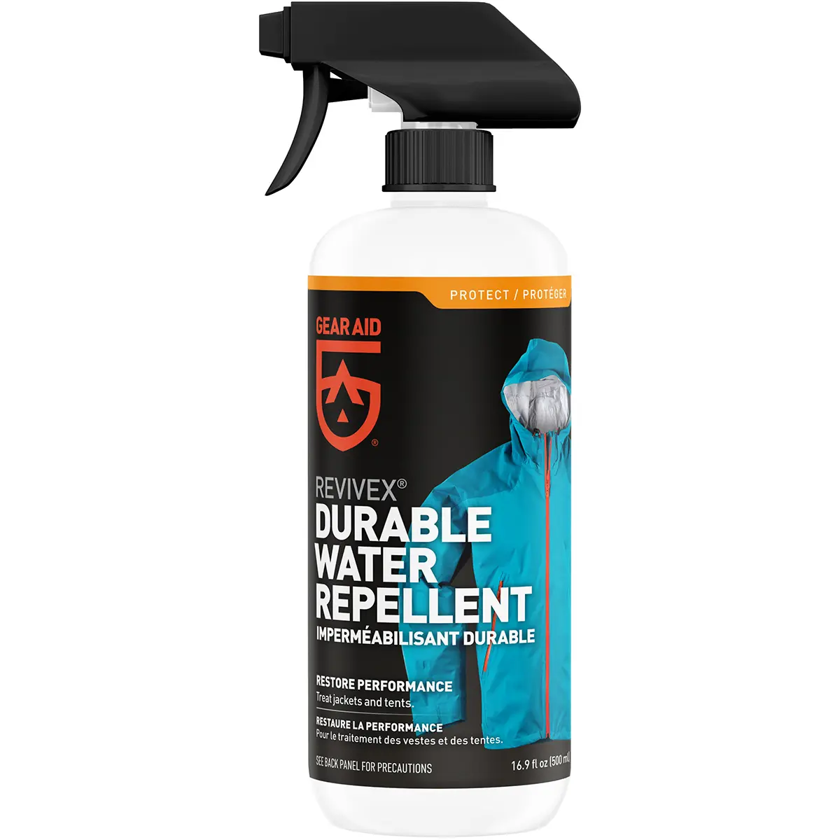 Gear Aid Revivex Durable Water Repellent, 16.9 oz Air-Powered Spray for GORE-TEX, Soft Shells, and Waterproof Outerwear Care, Water Repellent Cleaning & Care, Spray Cleaner, Cleaner Treatment Agent, Water Proof, Shoe Spray Cleaning & Care
