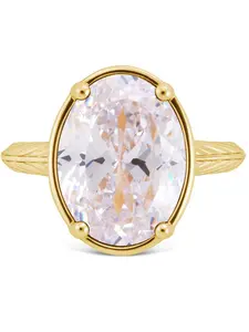 Sterling Silver Oval Cut CZ Cocktail Ring