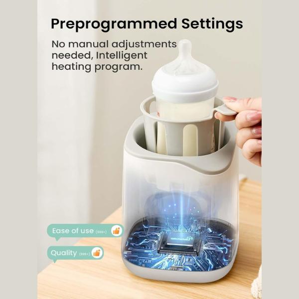GROWNSY Bottle Warmer,  Baby Botle Warmer Fast for Breastmilk & Formula, Accurate Temperature Control, Milk Warmer for All Bottles with Thaw, Sterilizing, Keep Warm, Heat Food，Mom's Best Choice