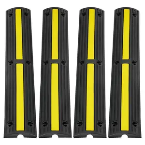 4 PCs 39'' Cable Protector Ramp 18000 Lbs Speed Bump Floor Cable Protector