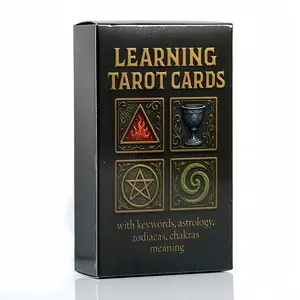 Learning Tarot Deck for Beginners, Includes 78 Cards with Keyword Correspondence, Ideal for Fortune-Telling and Divination Games