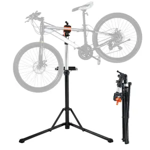 summervibes Heavy-Duty Bicycle Repair Stand with 110lb Max Capacity, Adjustable Height (40.3-59.4in), Magnetic Large Tray, Foldable Legs, Home Mechanic Maintenance Rack for Mountain, Road & Ebikes