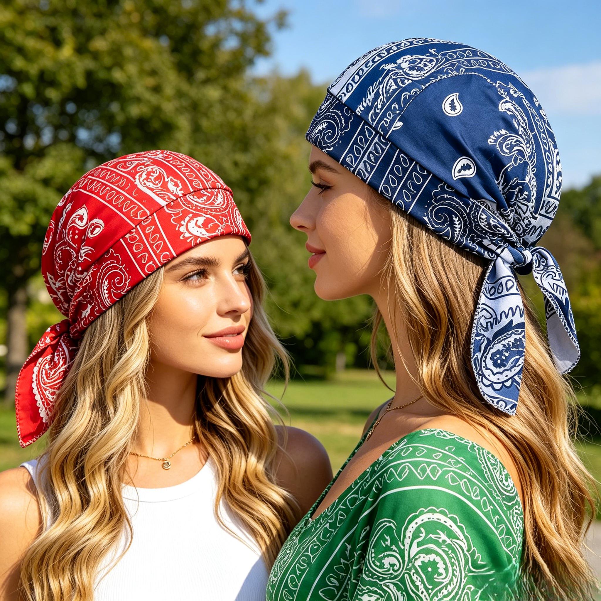 Boho Printed Bandana Headscarf, Adjustable Soft Lightweight Hair Cover for Daily Commute, Sports & Outdoor Headwear