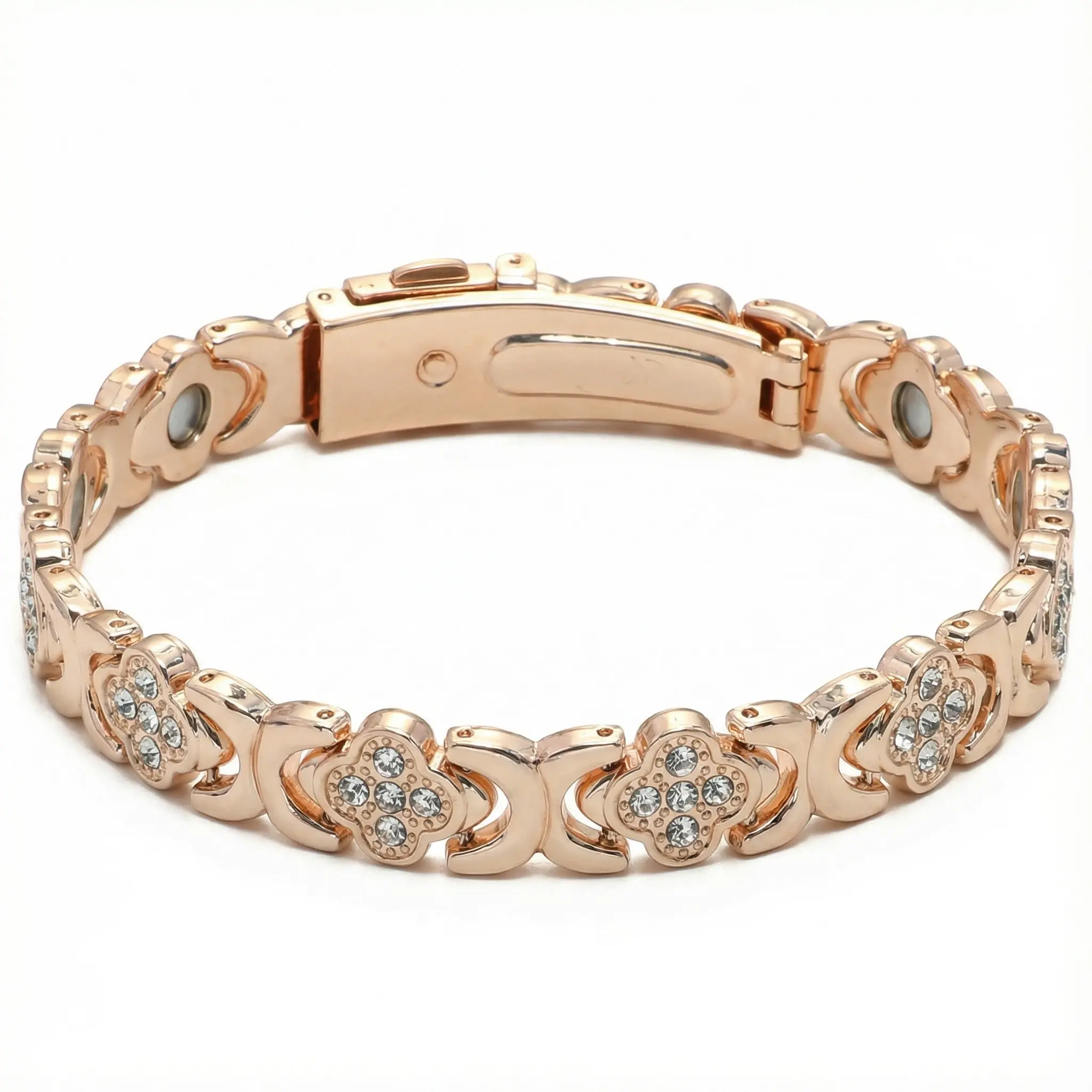 bracelets for women - 3500 Gauss Magnetic Therapy Lucky Four-Leaf Clover Bracelet - Valentine's Day Jewelry, mom gift campingessentials