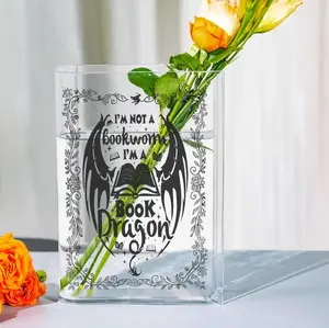 Velaris Book Vase | City of Starlight Acrylic Floral Vase | “I'm Not A Bookworm I'm A Book Dragon ” ACOTAR Decor | Night Court SJM Gift