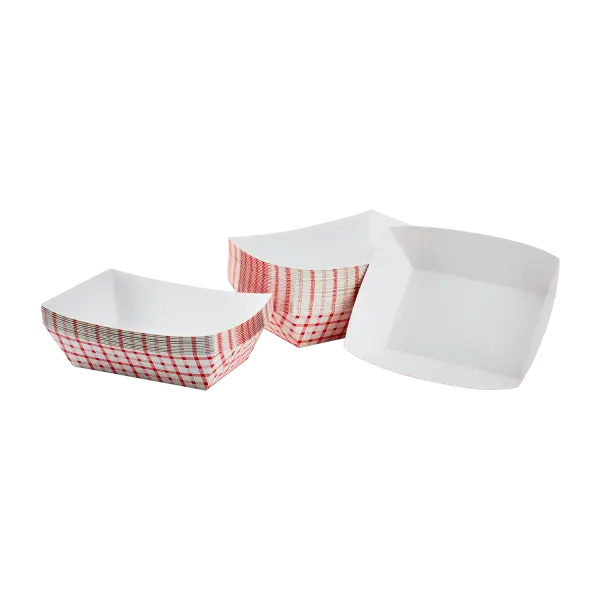 [500 ct] 5.0 lb Food Tray | Shepherd's Check Red Pattern