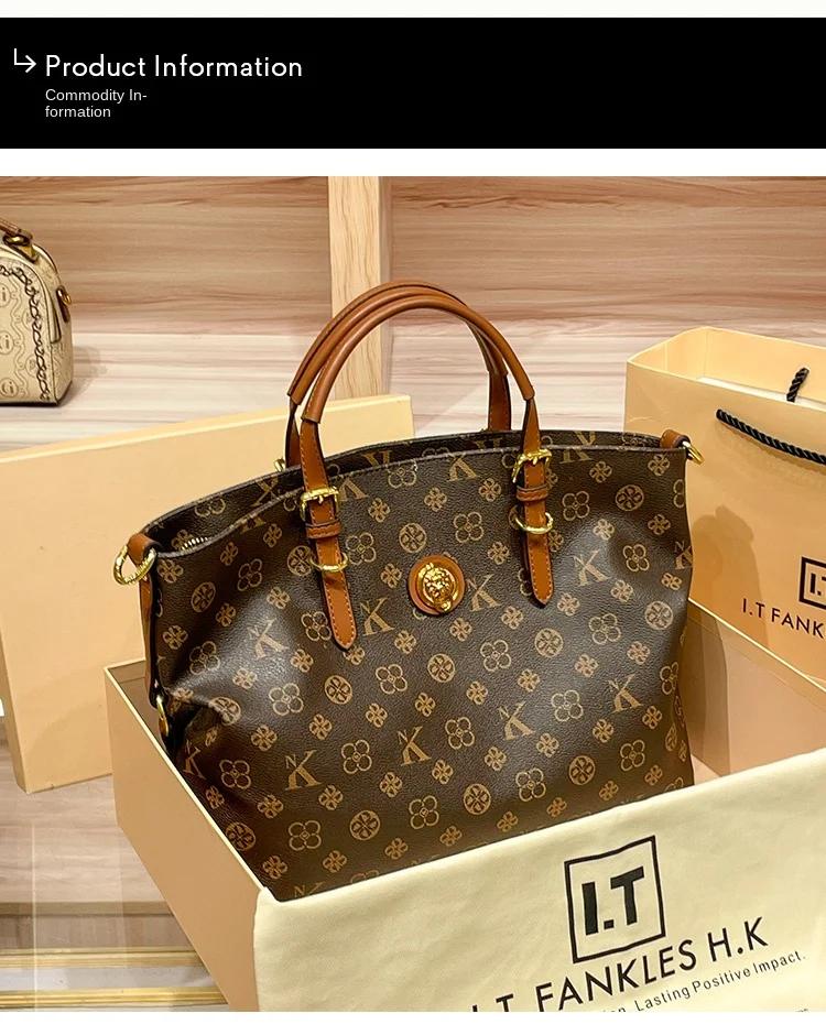 New style genuine leather women's tote hand held large bag file bag large capacity high end large bag curve tote bag