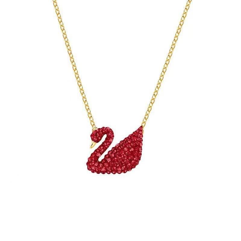Elegant Swan Necklace with Sparkling Beating Heart Crystal, Luxury Fashion Clavicle Necklace for Women