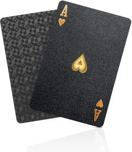 BIERDORF Diamond Waterproof Black Playing Cards, Poker Cards, HD, Deck of Cards (Black)