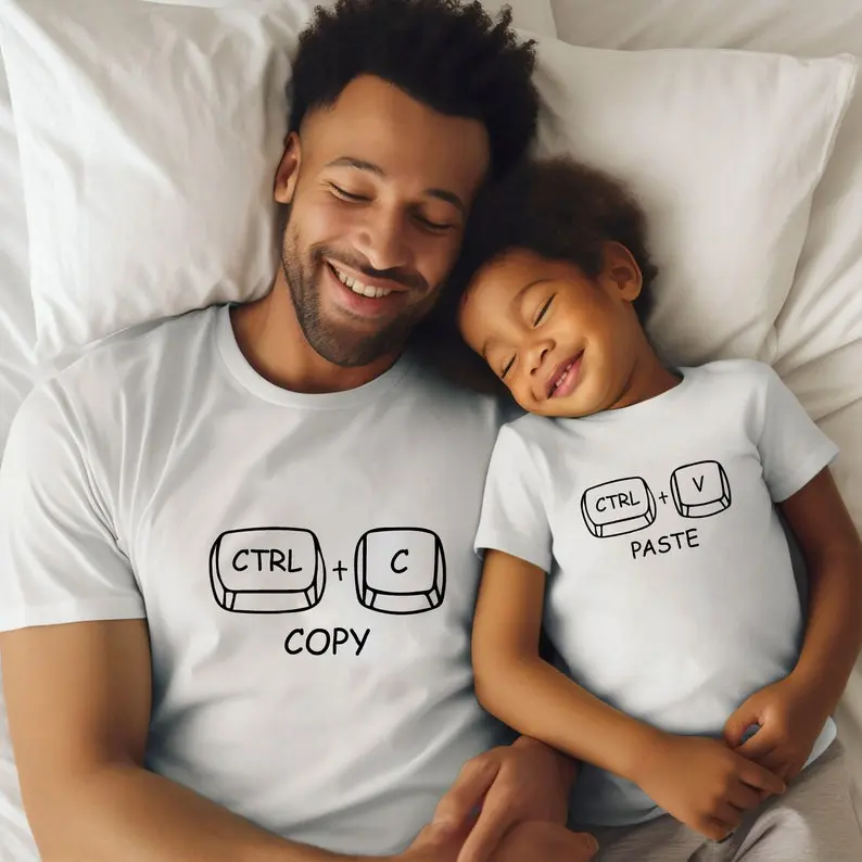 Ctrl C and Ctrl V T-Shirt – Father and Child Matching Tee Set | Dad and Baby Copy Paste Shirt | Funny Father's Day Gift Idea