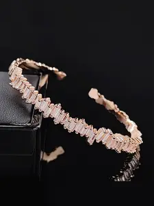 【Clearance】 Luxury Elegant Style Cubic Artificial Zirconia Cuff Bangle, Elegant Minimalist Bangle, Zirconia Bangles Bracelets, Fashion Jewelry Accessories For Women As Gift