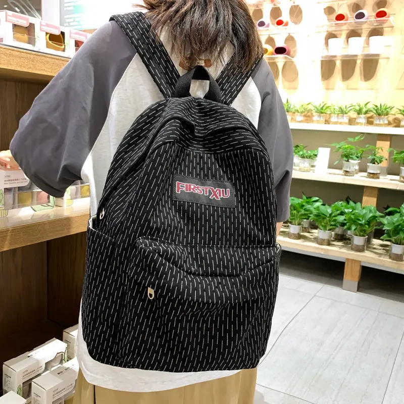 Black breathable mesh backpack, lightweight, trendy INS style, student school backpack for daily travel