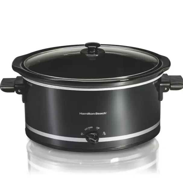 Hamilton Beach 8 Qt Slow Cooker, Stoneware Crock with Removable Pot, Black