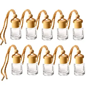 10 count  Hanging Glass Pendant Perfume  Bottle Refillable Hanging Diffuser Air Fresher Ornament Vials
