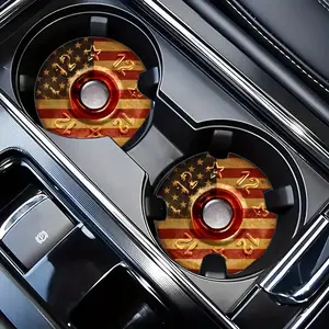 Car Coaster, Round Anti-slip Car Cup Holder Pad, Car Interior Decoration Accessories for Women & Men, Car Accessories