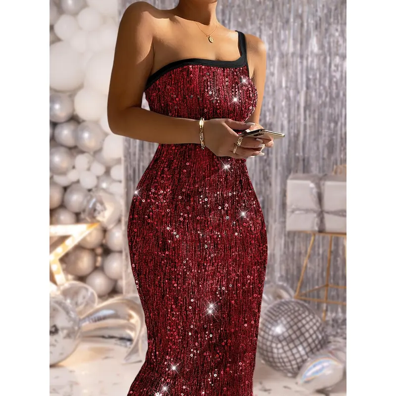 Silver one shoulder dress - TikTok Shop Silver one shoulder dress - TikTok Shop