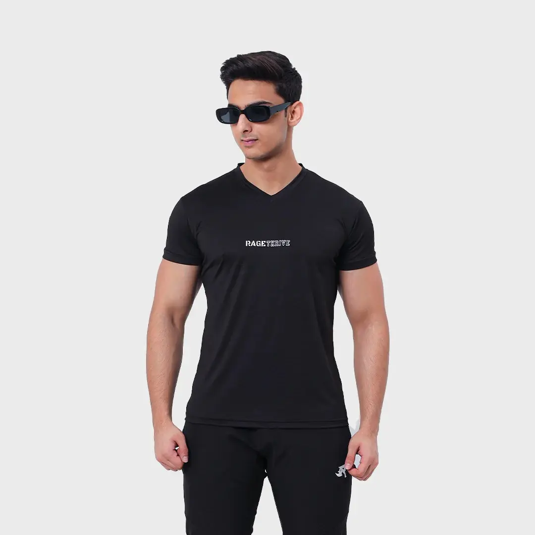 RageThrive Tee – Breathable Mesh Training T-Shirt – Men’s Gymwear – Lightweight & Muscle Fit
