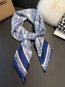 Letter Pattern Square Scarf, Boho Style Bandana for Women & Girls, Vintage Boho Chic Fashion Accessories for Daily Wear, Trendy All-match & Exquisite Scarf for Birthday Gift