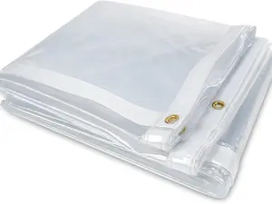 Clear Waterproof Tarps 10x13FT Outdoor Garden Rainproof Covering,Clear Vinyl Tarp,Transparent Waterproof Tarpaulin for Covering Henhouse,Multi-Purpose Protection,Vintage Room Decor porch canopy