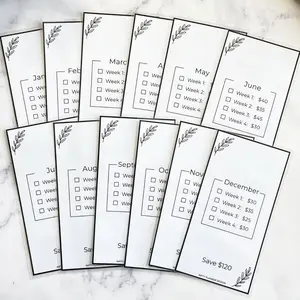 Laminated A6 Saving Challenges Minimalist Savings Challenge Printable Bundle 12 Months Savings Tracker A6 Low Income Savings Challenge Bundle Savings Card Inserts monthly saving