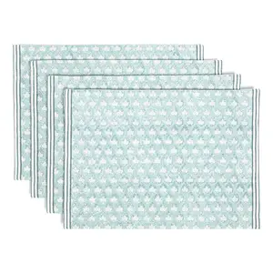 over&back Set of 4 Hand-Blocked Placemats - 100% Cotton